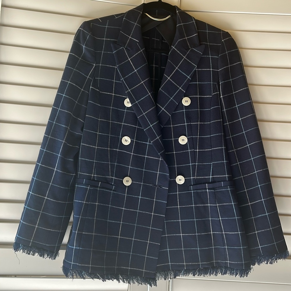 Navy windowpane Marella blazer size 6